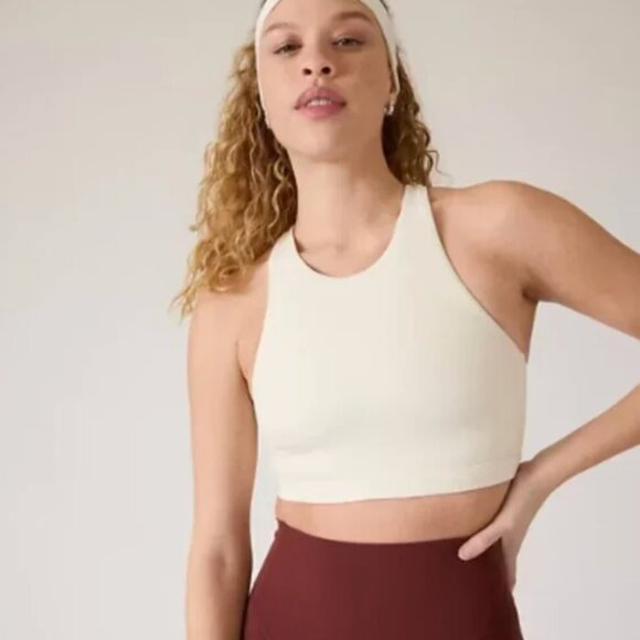 Alicia Keys x Athleta Keys Strappy Sports Bra A-C Cup in Chantilly Cream Size S - Picture 2 of 7